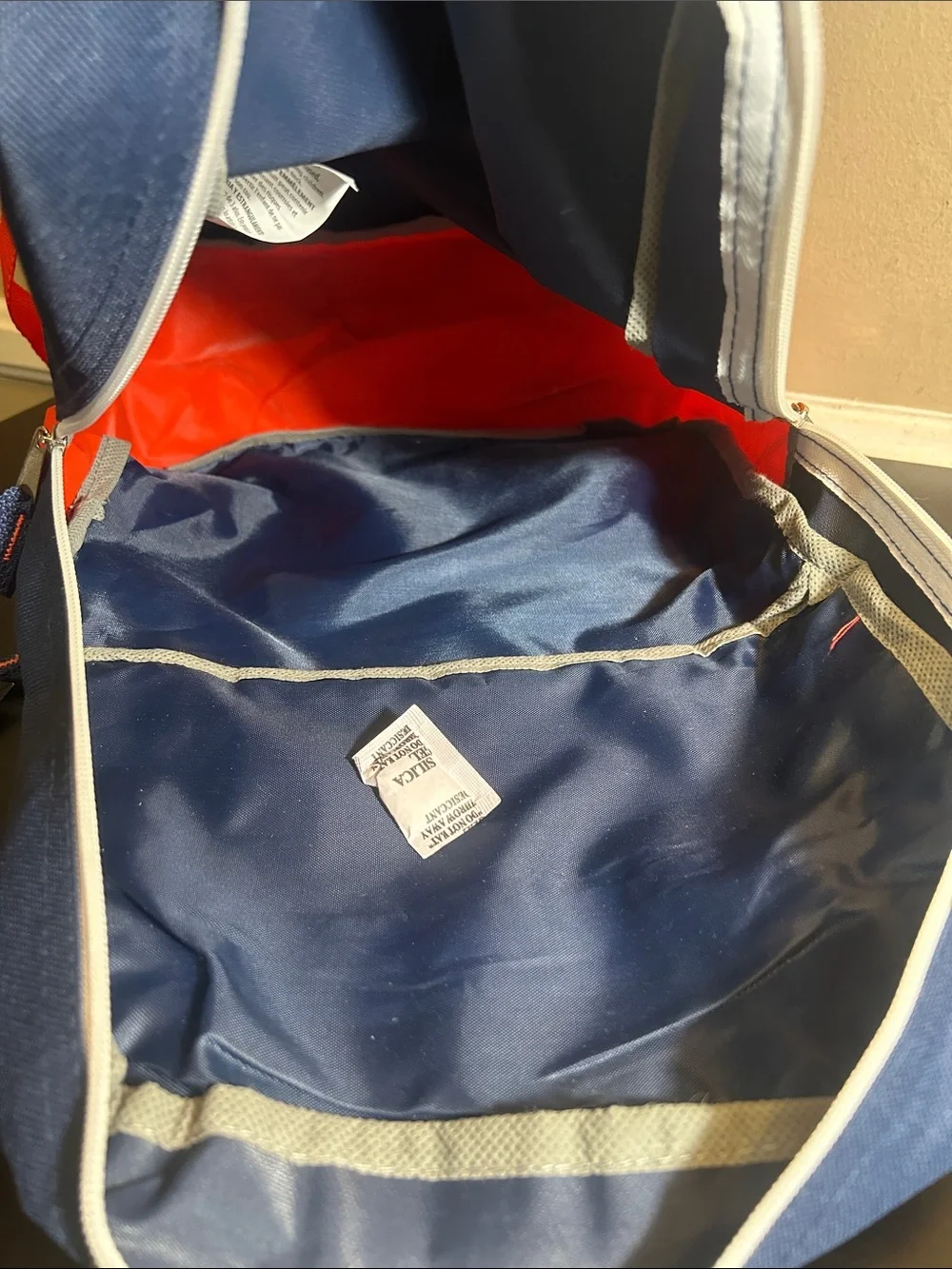 Trail Maker Classic Two-Tone Navy and Orange Backpack School Bag